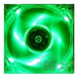 Вентилятор Gembird Вентилятор , 80x80x25, втулка, 3 pin, зеленоватая подсветка, провод 30 см FANCASE-L3