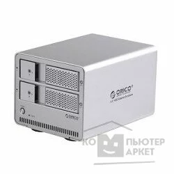 Контейнер для HDD Orico 9528U3-SV Контейнер для HDD 3.5 9528U3 серебряный ; 3TB*2HDD=6TB Max;